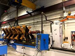 Modification du tourillon d’un rotor de 5 T d’une longueur de 7 m et d’un diamètre de 2 m
